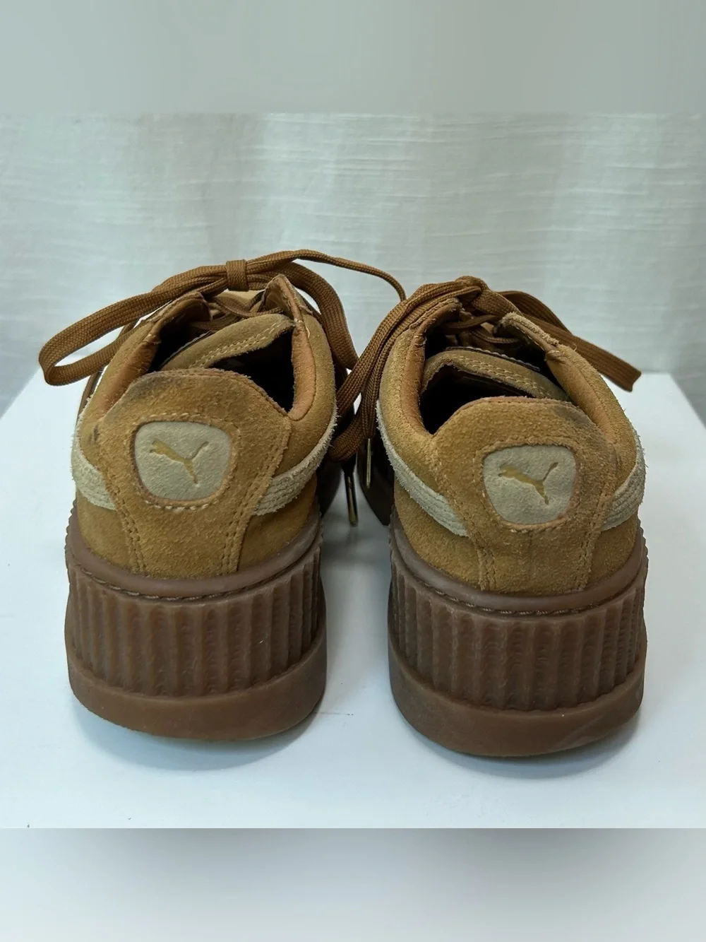 Puma x Fenty by Rhianna Platform Suede Lace-Up Sneakers in Brown